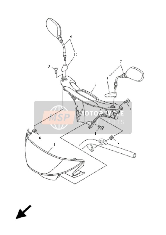 Yamaha YN50 NEOS 2005 Cowling 1 for a 2005 Yamaha YN50 NEOS